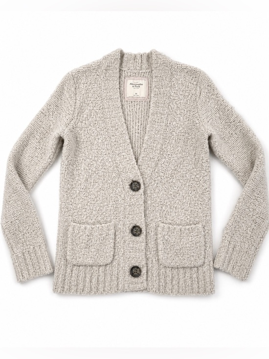 Abercrombie & Fitch Sweaters - Abercrombie & Fitch XS Wool Blend Cardigan Oatmeal Cream Cozy Grandpa Sweater